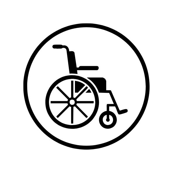 Accessible aux fauteuils roulants